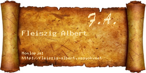Fleiszig Albert névjegykártya